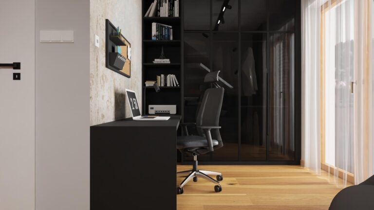 Projekt piętra domu – jasne wnętrza z sypialnią, pokojem gościnnym i łazienką